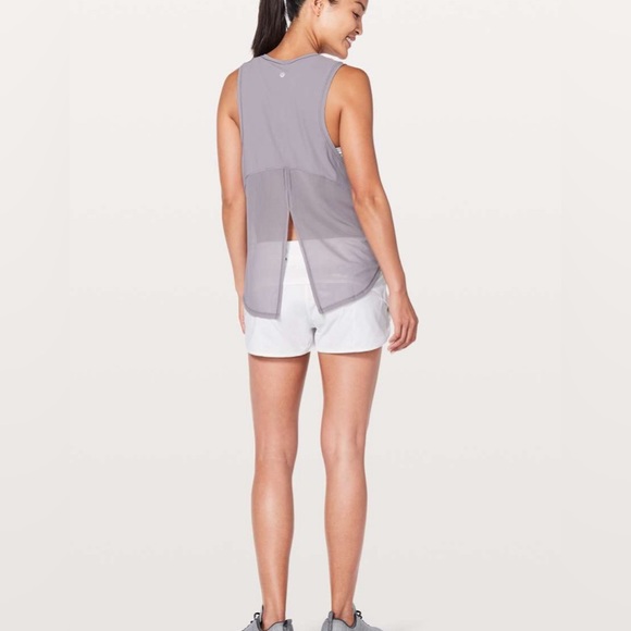 Dusty Dawn Lululemon Ace back slit tie tank top Mauve Violet crewneck sleeveless - Picture 3 of 13